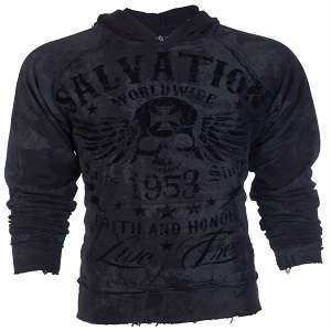 Black Friday Deals ARCHAIC by AFFLICTION Mens Hoodie Sweat Shirt Jacket BLACK TIDE Biker UFC $78 Mens Jackets Deals